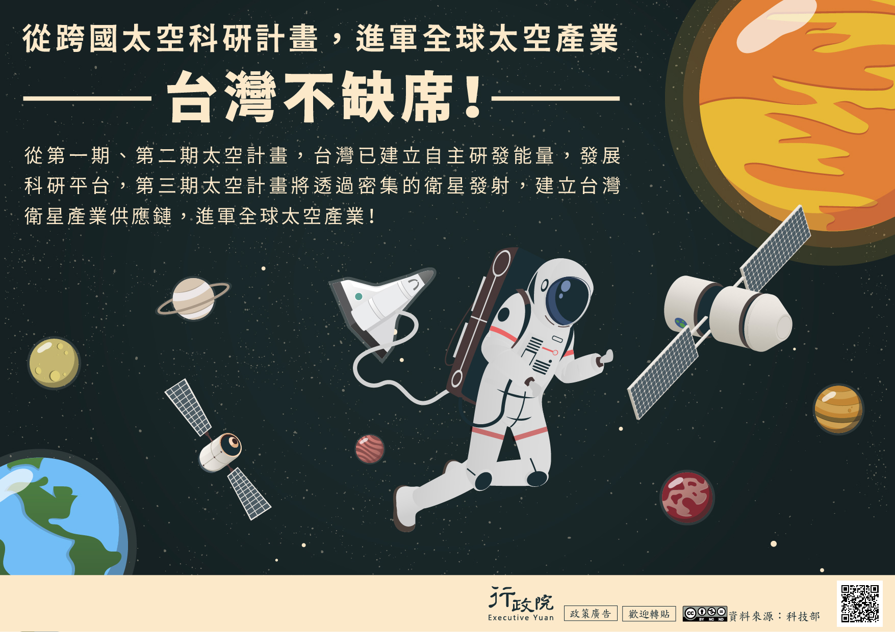 從跨國太空科研計畫，進軍全球太空產業，台灣不缺席