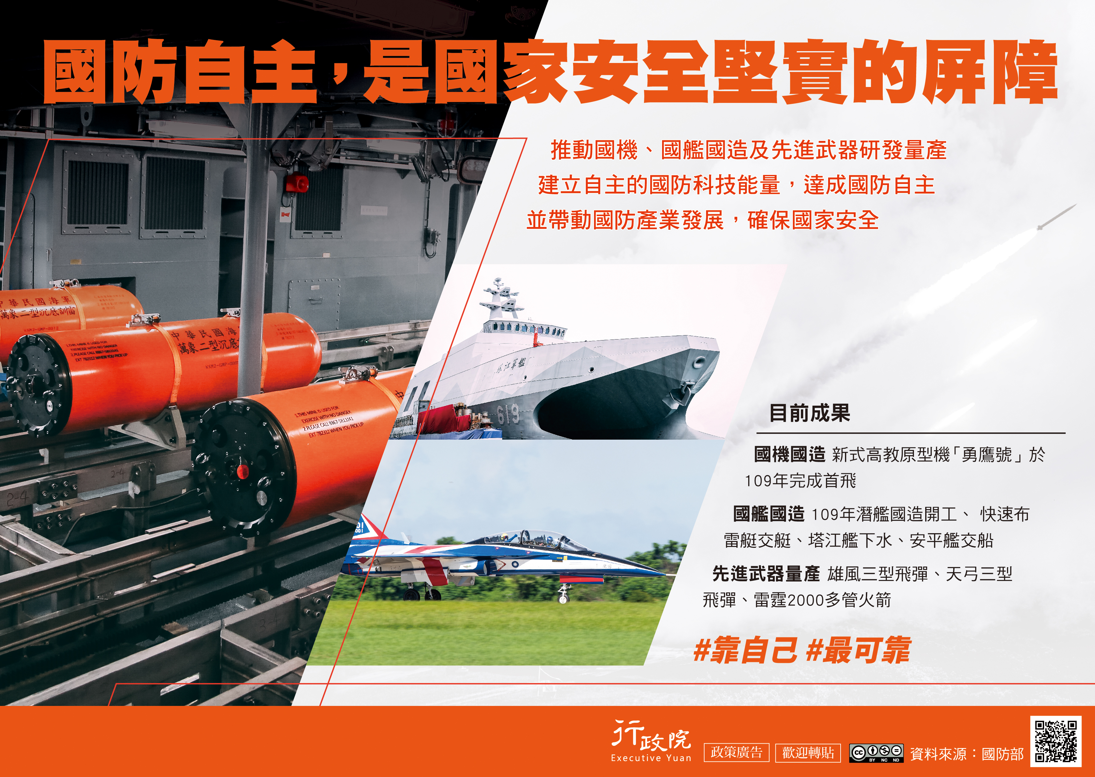 國防自主,是國家安全堅實的屏障 目前成果 國機國造 國建國造 先進武器量產