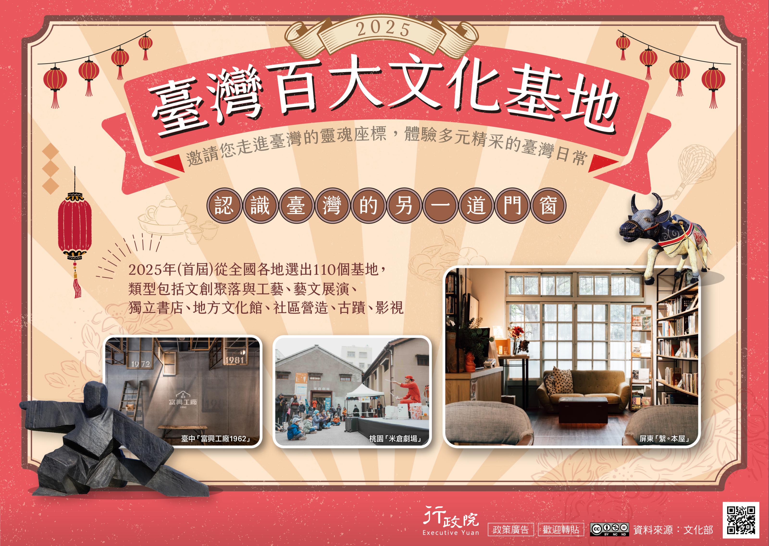 推動「臺灣百大文化基地」